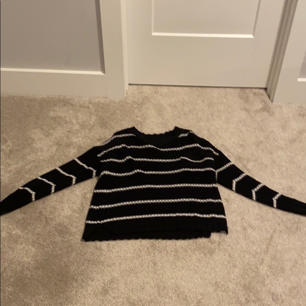 black and white striped sweater